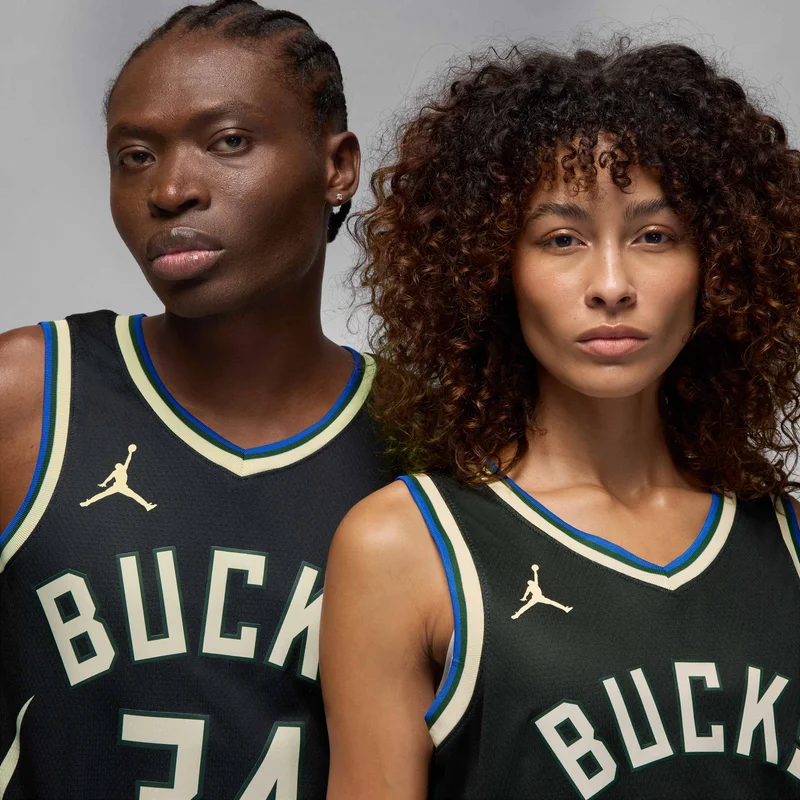Jordan Black Men's NBA Milwaukee Bucks Statement Edition Dri-FIT Swingman Jersey for Men | Best Price UAE