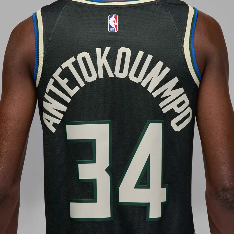 Jordan Black Men's NBA Milwaukee Bucks Statement Edition Dri-FIT Swingman Jersey for Men | Best Price UAE