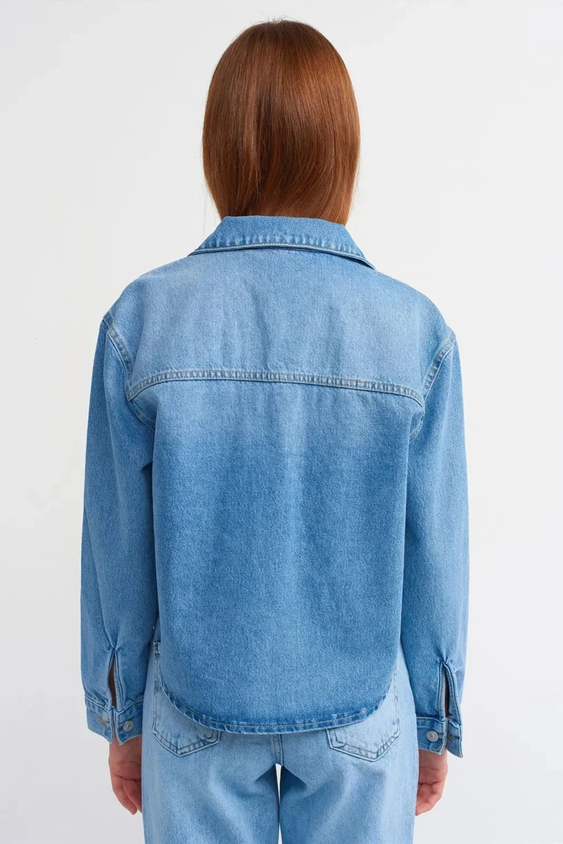 Dilvin Light-Mid Blue Denim DILVIN Women's Cotton Denim Shirt for Women | Best Price UAE