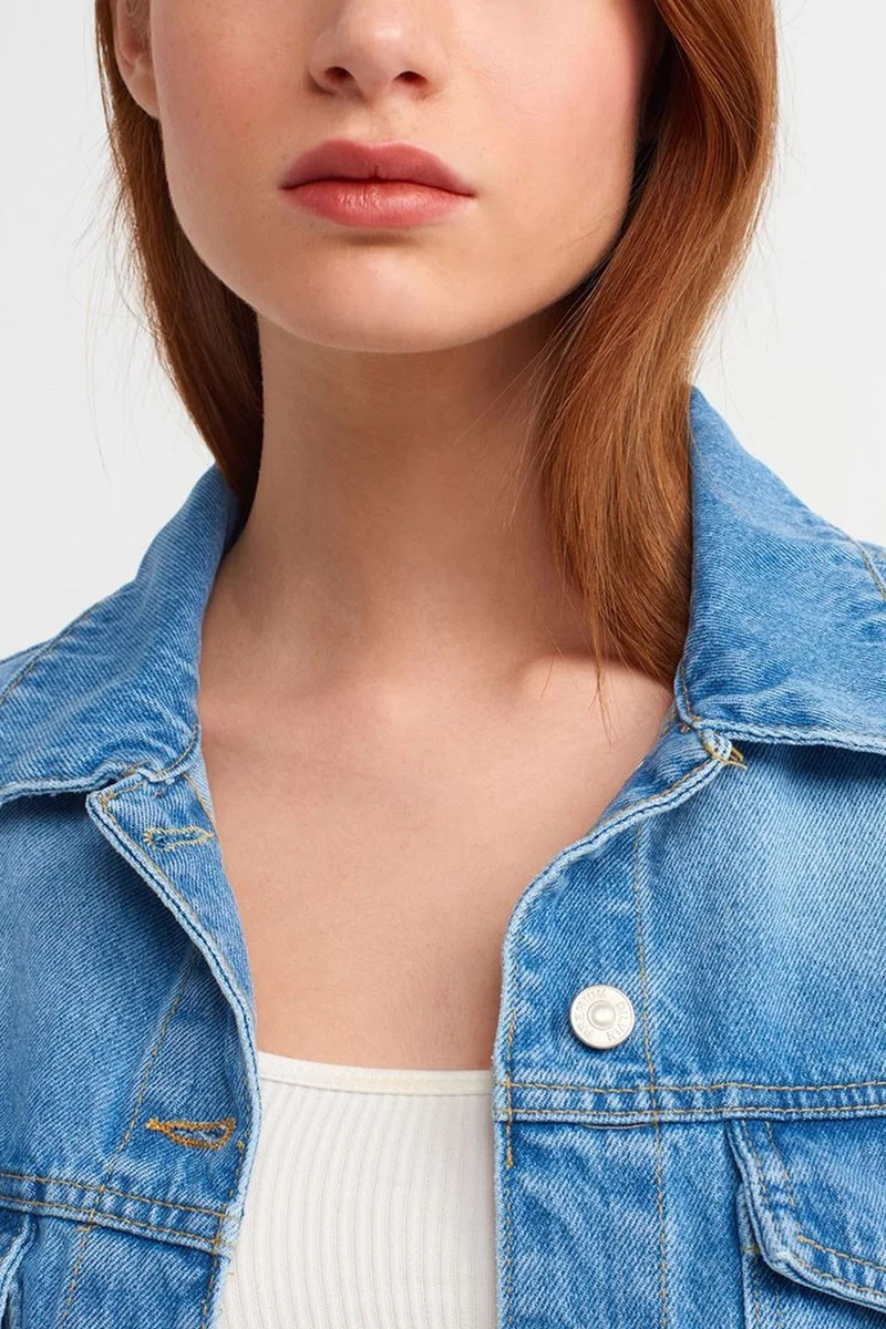 Dilvin Light-Mid Blue Denim DILVIN Women's Cotton Denim Shirt for Women | Best Price UAE