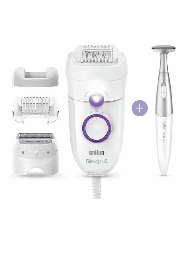 براون Braun SE5-825P Silk-epil 5 Epilator Machine, 3 extras incl - white/purple white/purple - Image 2