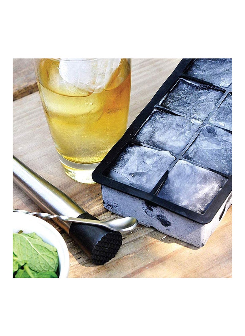 SYOSI - Ice Cube Trays, Black Silicone 2 Giant Ice Ball Cube Maker Use for Kids with Candy Pudding Jelly Milk Juice Chocolate Mold or c o c ktails Whiskey Particles - Image 1