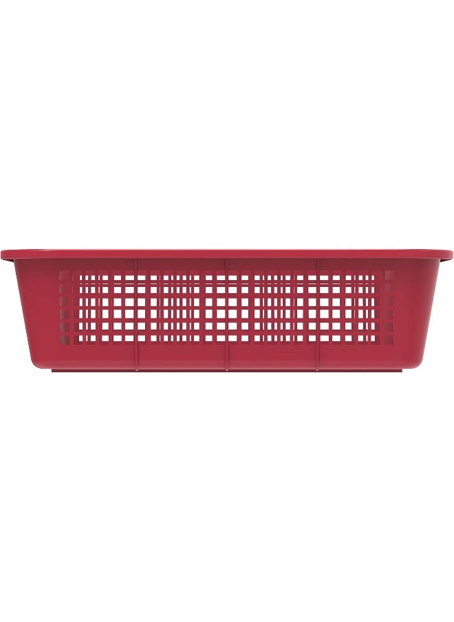 Cosmoplast Large Fruit Tray Storage Basket, Dark Red
