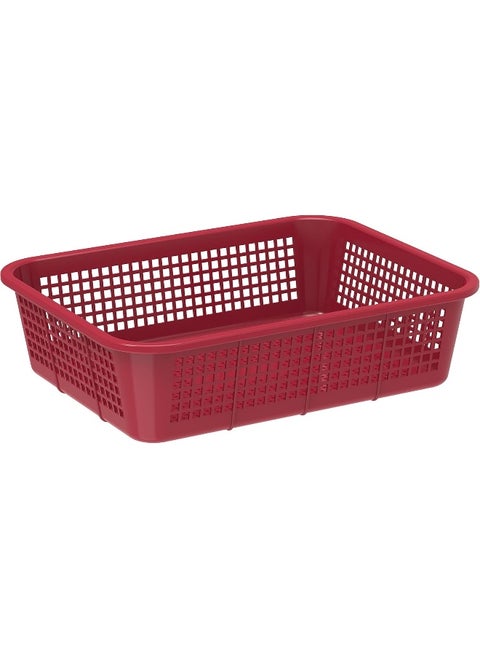 Cosmoplast Large Fruit Tray Storage Basket, Dark Red