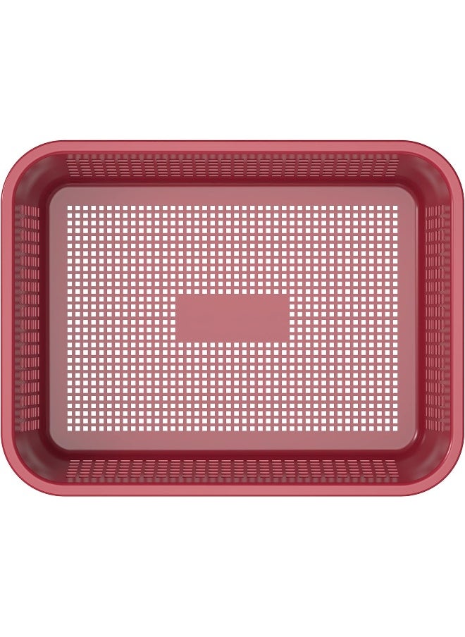 Cosmoplast Large Fruit Tray Storage Basket, Dark Red