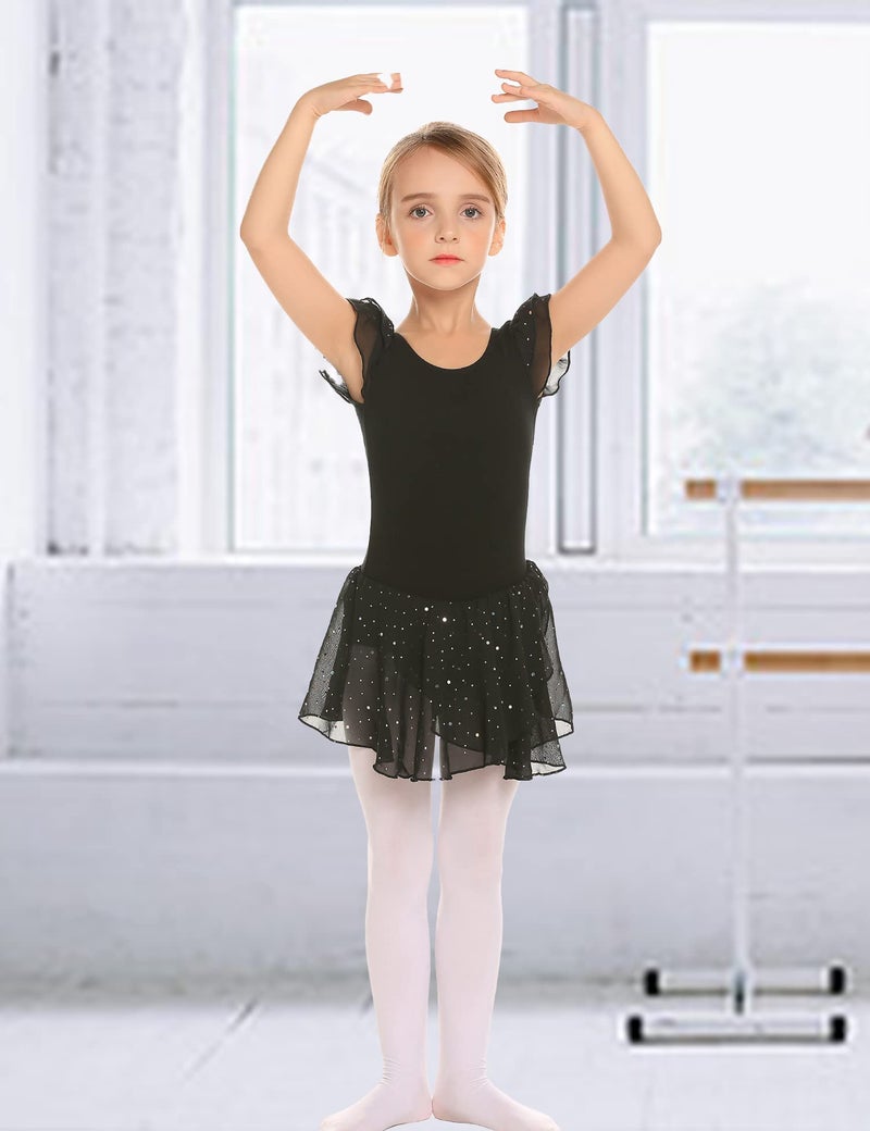 Arshiner Girls Ruffle Sleeve Ballet Dance Dress Crisscross Back Tutu Skirted Leotard - Image 5