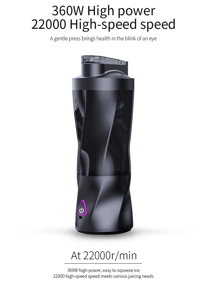 Bukela Portable USB Rechargeable Blender, 600ML Personal Smoothie Blender with 6000mAh Battery, 360W Powerful Motor, Waterproof & Leak-Proof Design, Type-C Charging, for Travel, Gym, and Office - Image 4