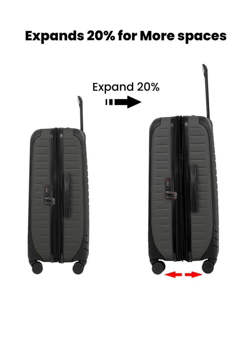 PARAJOHN PARAJOHN ALTIV 3 Pieces ABS Luggage Trolley Set - Dark Grey  - Image 3