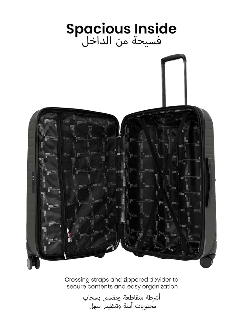 PARAJOHN PARAJOHN ALTIV 3 Pieces ABS Luggage Trolley Set - Dark Grey  - Image 5