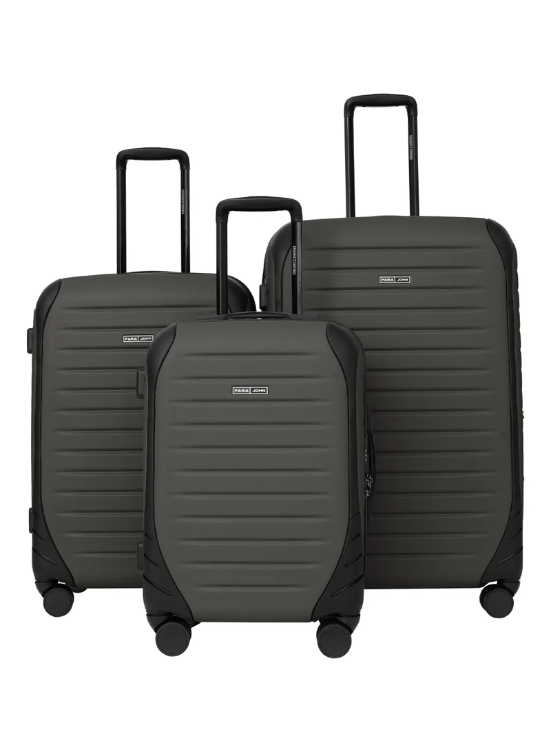 Parajohn Altiv Series 3 Piece Lightweight Luggage Set | Small 10KG, Medium 20KG & Large 30KG ABS 8 Wheels Luggage - Dark Grey