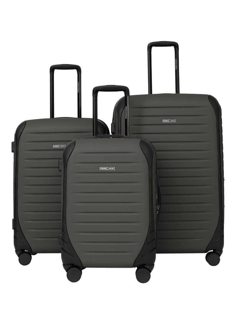 PARAJOHN PARAJOHN ALTIV 3 Pieces ABS Luggage Trolley Set - Dark Grey  - Image 1