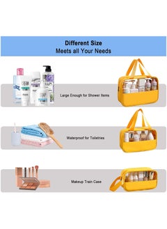 3 Pack Travel Toiletry Bag, Waterproof Clear PVC Makeup Cosmetic Bag, Zippered Carry on Pouch, Portable Travel Bag for Bathroom, Vacation, Yellow - pzsku/ZAD9E560810BA61EA503BZ/45/_/1686051482/be4958da-9931-49a7-90b8-a16e402ed4fa