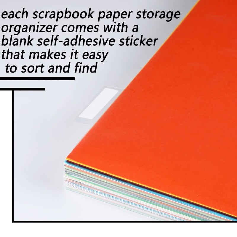 Teling 40 Set 12 x 12 Scrapbook Paper Storage Organizer Clear Top Loading Files Plastic Holder with Customizable Tabs for Holding Vinyl Paper Scrapbook Photos - Image 3