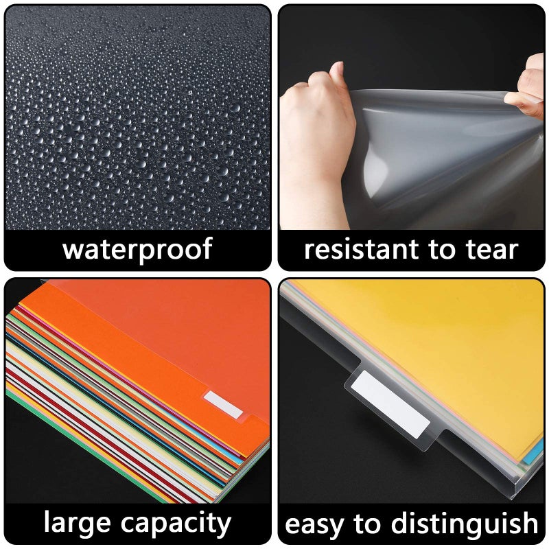 Teling 40 Set 12 x 12 Scrapbook Paper Storage Organizer Clear Top Loading Files Plastic Holder with Customizable Tabs for Holding Vinyl Paper Scrapbook Photos - Image 4