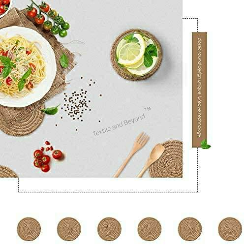 Textile and Beyond Cotton Rope Coaster Set – Washable, Water Absorbent Round Mats for Dining Table, Tea, Coffee & Office Decor (Set of 12) - Image 3