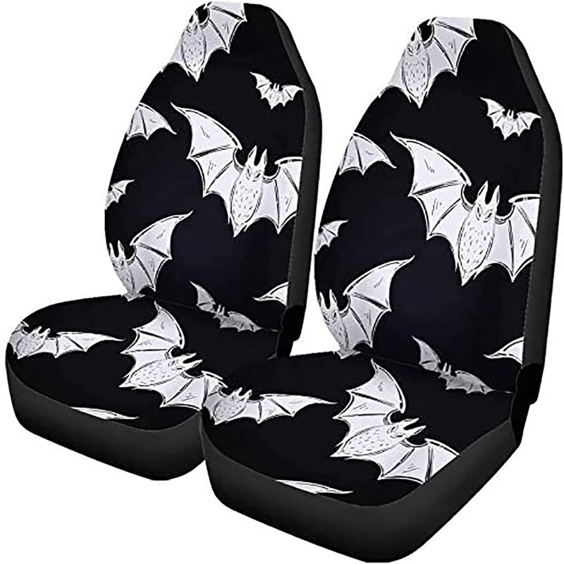 Semtomn Set of 2 Car Seat Covers with Bat Design - Universal Fit for Cars, SUVs, and Trucks - Image 1