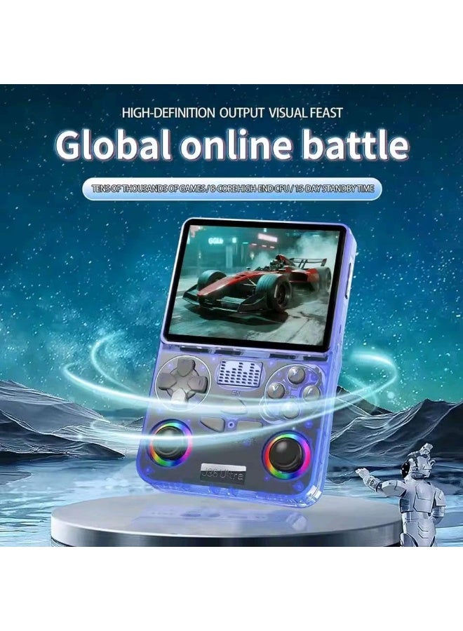 جهاز الألعاب المحمول J36 Ultra بسعة 64 جيجابايت، مشغل ألعاب فيديو كلاسيكي محمول مزود بعصي تحكم مزدوجة بإضاءة RGB، ويدعم اللعب الجماعي عبر الإنترنت. - Image 3