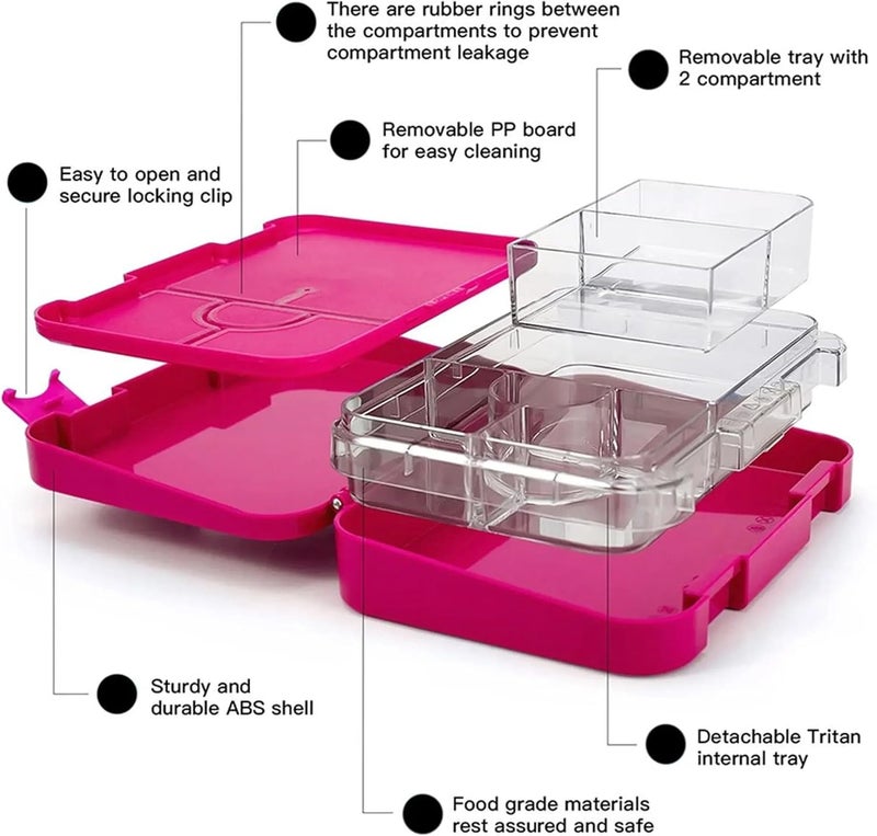 BonBon Prime 4-6 Compartment Leakproof Lunchbox - Pink Ballerina - Image 5