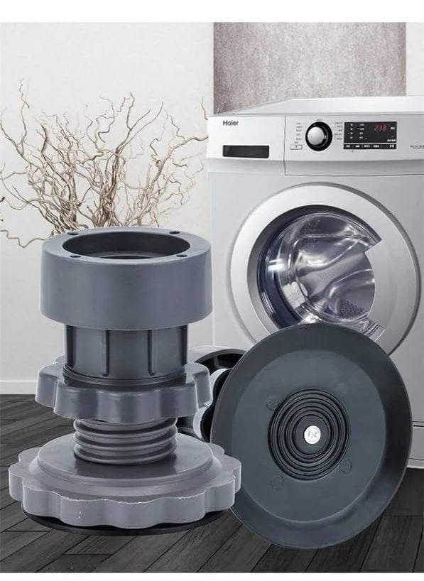HENGLOBE HENGLOBE Washing Machine Vibration Pads Floor Trays Refrigerator Stand Washing Machine StandHeight Adjustment Feet for Refrigerators Fridge Stands with AntiSlip Rubber 4 Pcs Set  - Image 4