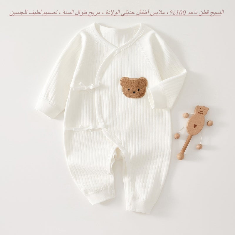 Newborn Cotton Romper Star Moon Print Long Sleeve Baby Bodysuit - Image 1