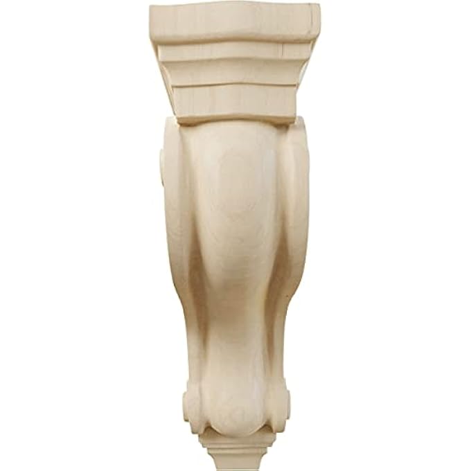 COR03X08X13TSRW WOOD CORBEL BOSTON TRADITIONAL SCROLL, 3 7/8"W X 8"D X 13"H, RUBBERWOOD - Image 3