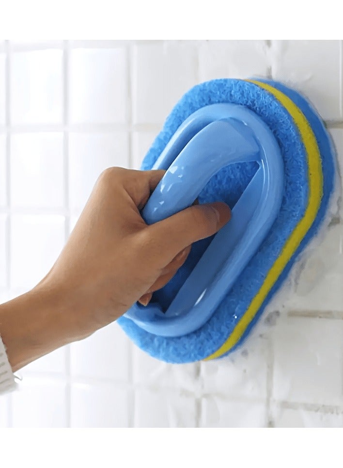 1pc Magic Sponge - Non-Electric Reusable Cleaning Tool with Ergonomic Handle, Durable Plastic Scrubber for Kitchen, Bathroom, Glass, Walls, Toilet, Ceramic & Car Surfaces, Efficient Scrubber Pad  - Image 1