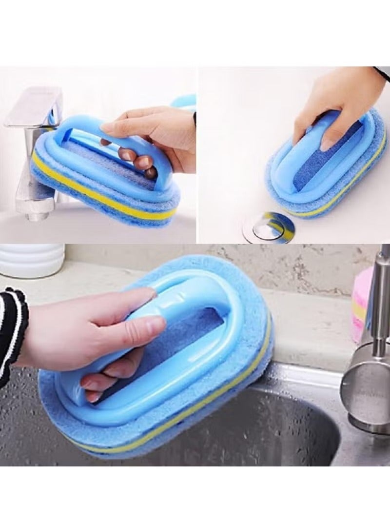 1pc Magic Sponge - Non-Electric Reusable Cleaning Tool with Ergonomic Handle, Durable Plastic Scrubber for Kitchen, Bathroom, Glass, Walls, Toilet, Ceramic & Car Surfaces, Efficient Scrubber Pad  - Image 5