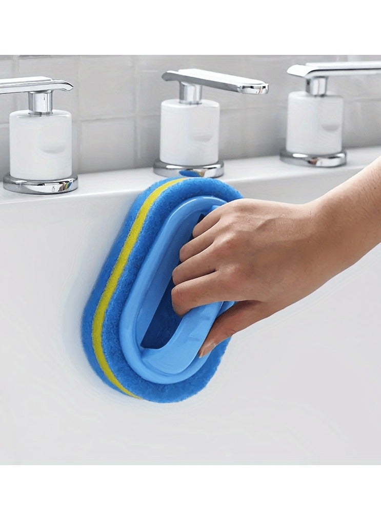 1pc Magic Sponge - Non-Electric Reusable Cleaning Tool with Ergonomic Handle, Durable Plastic Scrubber for Kitchen, Bathroom, Glass, Walls, Toilet, Ceramic & Car Surfaces, Efficient Scrubber Pad  - Image 3