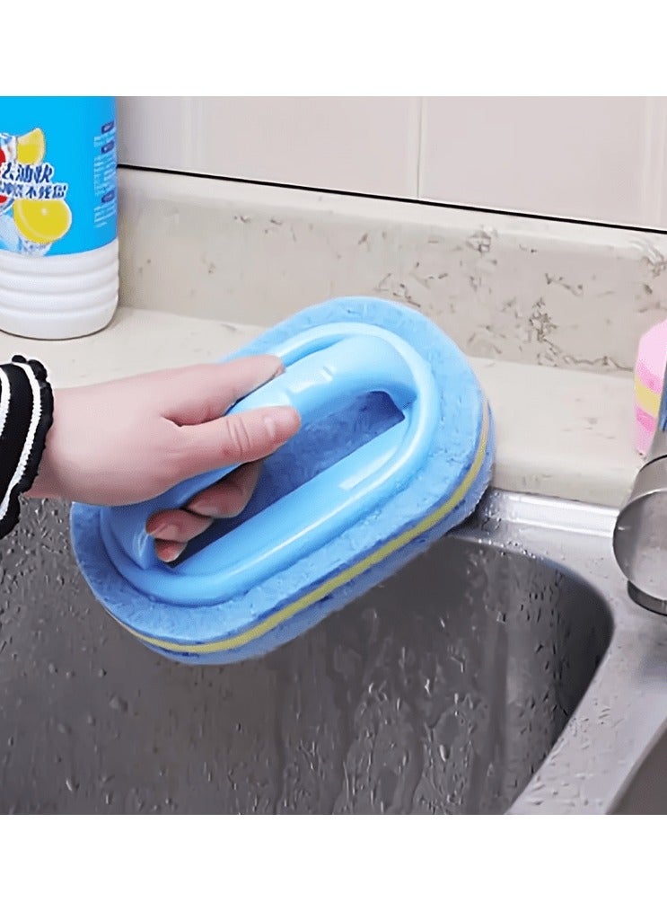 1pc Magic Sponge - Non-Electric Reusable Cleaning Tool with Ergonomic Handle, Durable Plastic Scrubber for Kitchen, Bathroom, Glass, Walls, Toilet, Ceramic & Car Surfaces, Efficient Scrubber Pad  - Image 2
