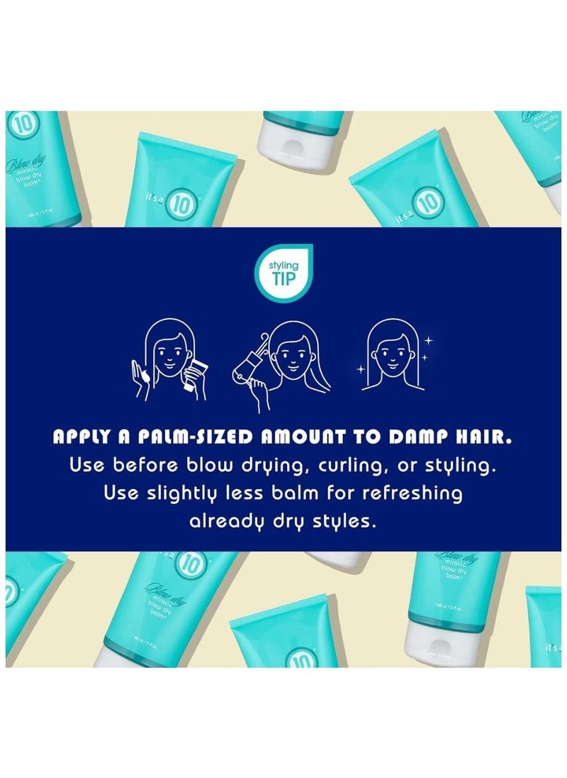 It's a 10 Miracle Blow Dry Styling Balm, Silky, Shiny Hair, Frizz Free Styling, Salon Quality Results Hair Protection from Heat  - Image 5