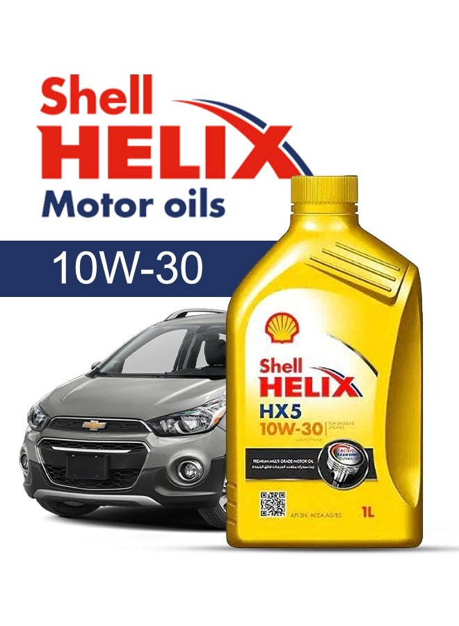 شل زيت محرك سيارة شيفورليه، سبارك 2024 - 2013 - لزوجة 10w30 شل هيلكس 4 لتر، مع فلتر زيت المحرك - 2013 2014 2015 2016 2017 2018 2019 2020 2021 2022 2023 2024