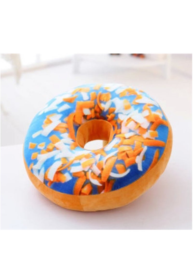 Bluejw Round Doughnut Back Stuffed Cushion Throw Pillow Plush Play Toy Doll For Office Chair Car Seat Diameter: 40cm/15.7 inch - Image 1