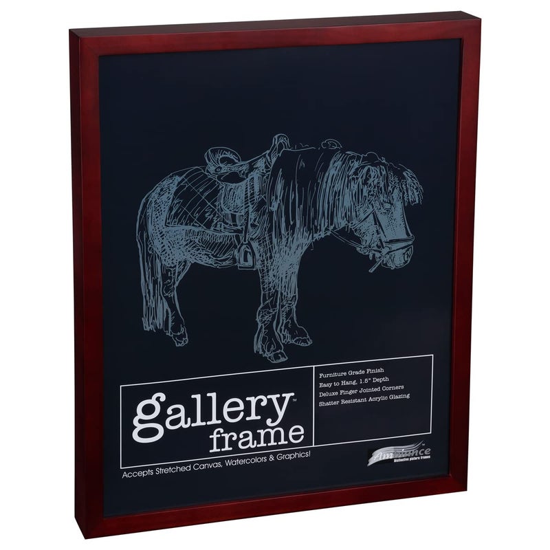 Ambiance Framing Ambiance Gallery Wood 1.5"" Deep Picture Frame - Professional Quality Frames for Stretch Canvas  Artists  Display  Home Decor  & More! - [Cherry - 9x12""] - Image 1