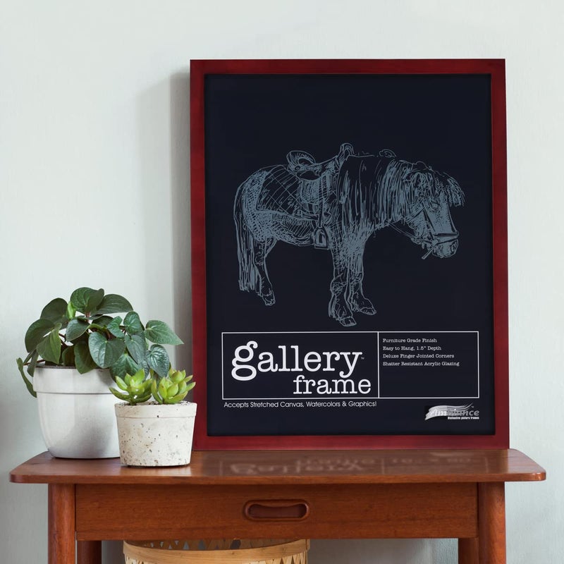 Ambiance Framing Ambiance Gallery Wood 1.5"" Deep Picture Frame - Professional Quality Frames for Stretch Canvas  Artists  Display  Home Decor  & More! - [Cherry - 9x12""] - Image 3