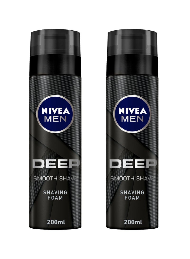 Nivea رغوة حلاقة عميقة ناعمة مضادة للبكتيريا كربون أسود عبوة من 2 - Image 1