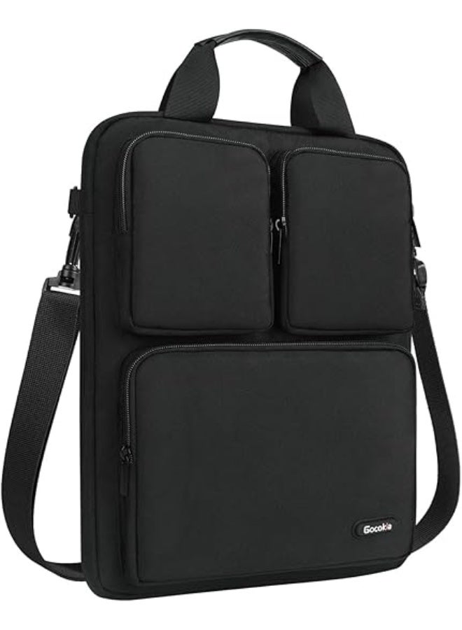 Gocokia Laptop Bag Three Pockets for MacBook Air, 13 Inch MacBook Pro Retina, 14.1 Inch Laptop, Cross Body Shoulder Briefcase Bag, Messenger Bag, Briefcase Case - Image 1