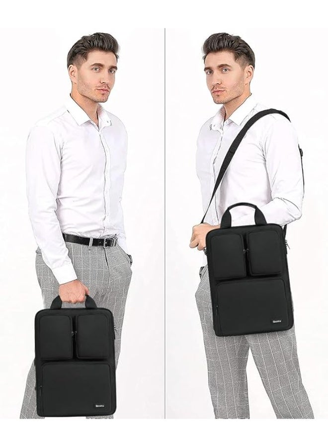 Gocokia Laptop Bag Three Pockets for MacBook Air, 13 Inch MacBook Pro Retina, 14.1 Inch Laptop, Cross Body Shoulder Briefcase Bag, Messenger Bag, Briefcase Case - Image 3