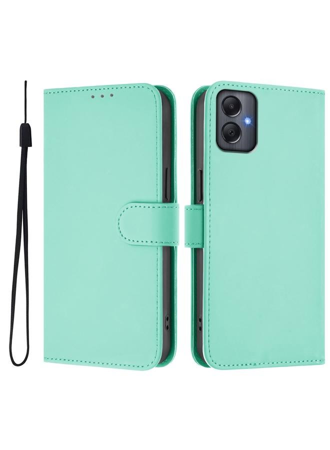 S-TOP Case For Samsung Galaxy A05 4G Global Skin Feel Solid Color Leather Phone Case with Lanyard - Image 2