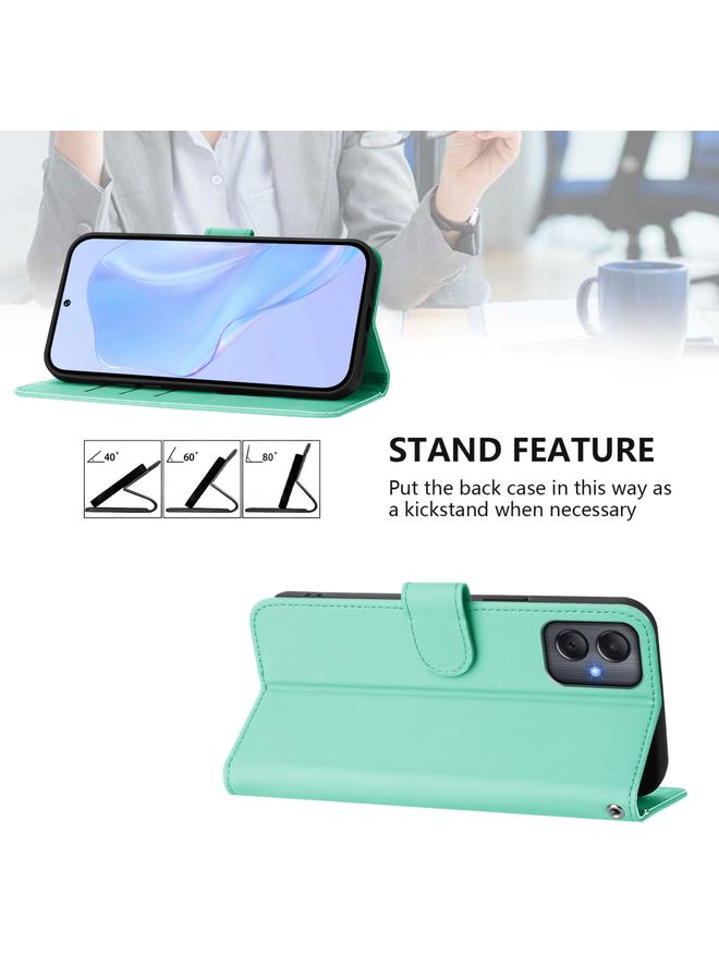 S-TOP Case For Samsung Galaxy A05 4G Global Skin Feel Solid Color Leather Phone Case with Lanyard - Image 3