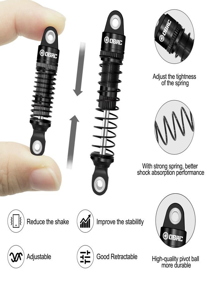 OGUNKE OGRC 52mm Shocks Absorber Oil Threaded Damper Aluminum Front & Rear Shocks for TRX4M 1/18 RC Crawler Upgrade Parts (Black) - Image 5