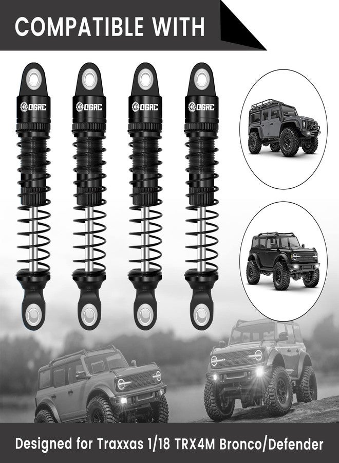 OGUNKE OGRC 52mm Shocks Absorber Oil Threaded Damper Aluminum Front & Rear Shocks for TRX4M 1/18 RC Crawler Upgrade Parts (Black) - Image 4