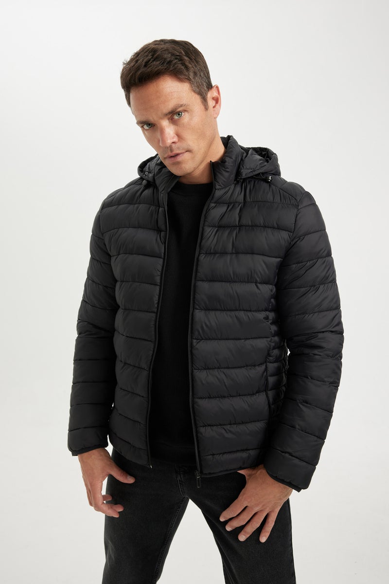 DeFacto Man Waterproof Slim Fit Hooded Zippered Light Puffer Jacket  - Image 5