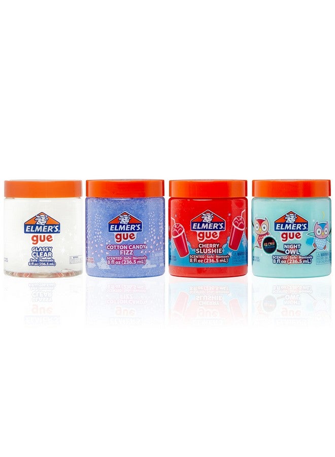 إلمرز سلايم جاهز من إلمر، عبوة متنوعة، تتضمن سلايم شفاف، سلايم متوهج في الظلام، سلايم مقرمش، 4 قطع - Image 1