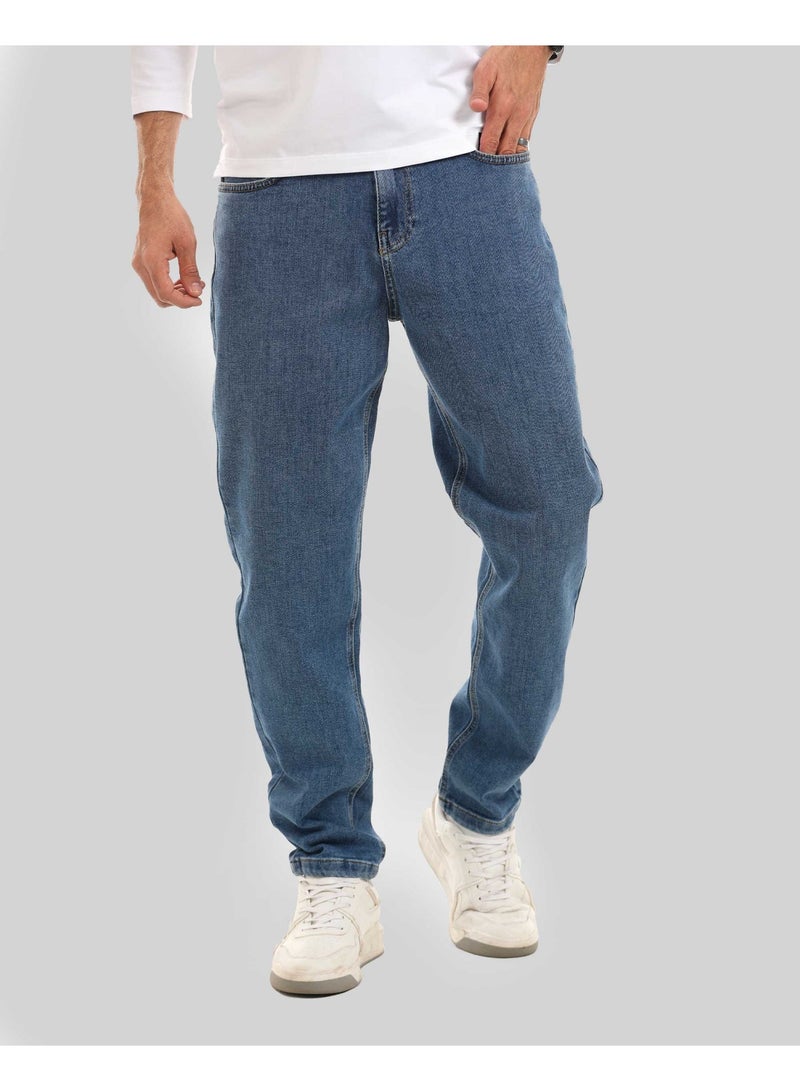 دوت بنطلون جينز أساسي بقصّة مريحة - Image 1