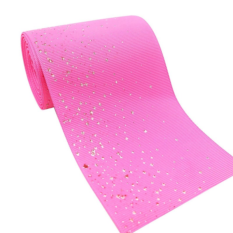 Shiny Glitter Solid Grosgrain Ribbon 3 Wide 5 Yard for DIY Handmade Hair Bow Clip Accessories and Festival Wedding Party Birthday Bridal Shower Decoration Glitter Hot Pink