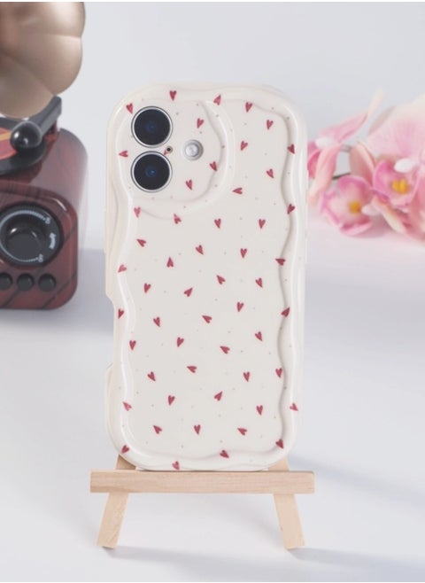 Simple Wave Design Phone Case for iPhone 16 Plus  , Wavy Frame Soft TPU Aesthetic Phone Cover
