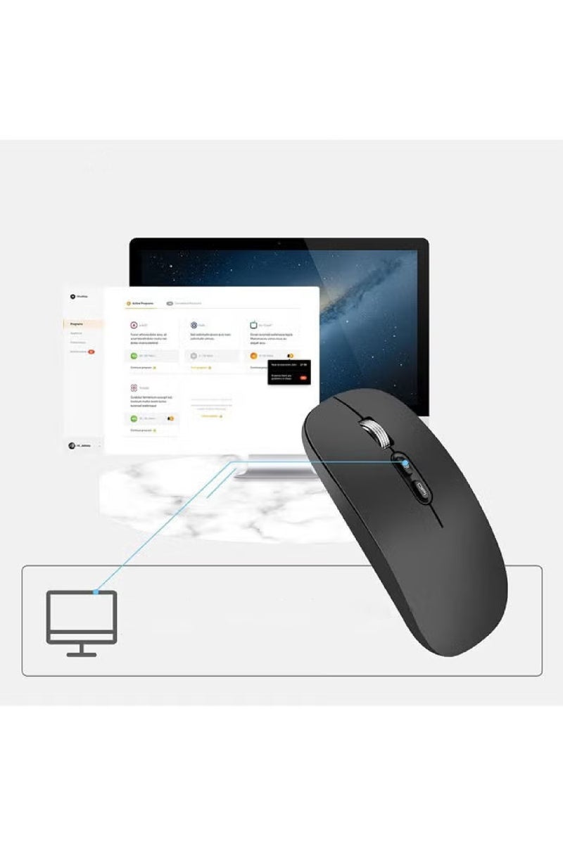 Rock Pow Wireless Mouse Bluetooth Wireless Mouse 2.4G Dual Mode Computer Mouse with USB Receiver for Laptop iPad MacOS PC Windows Android - Image 3