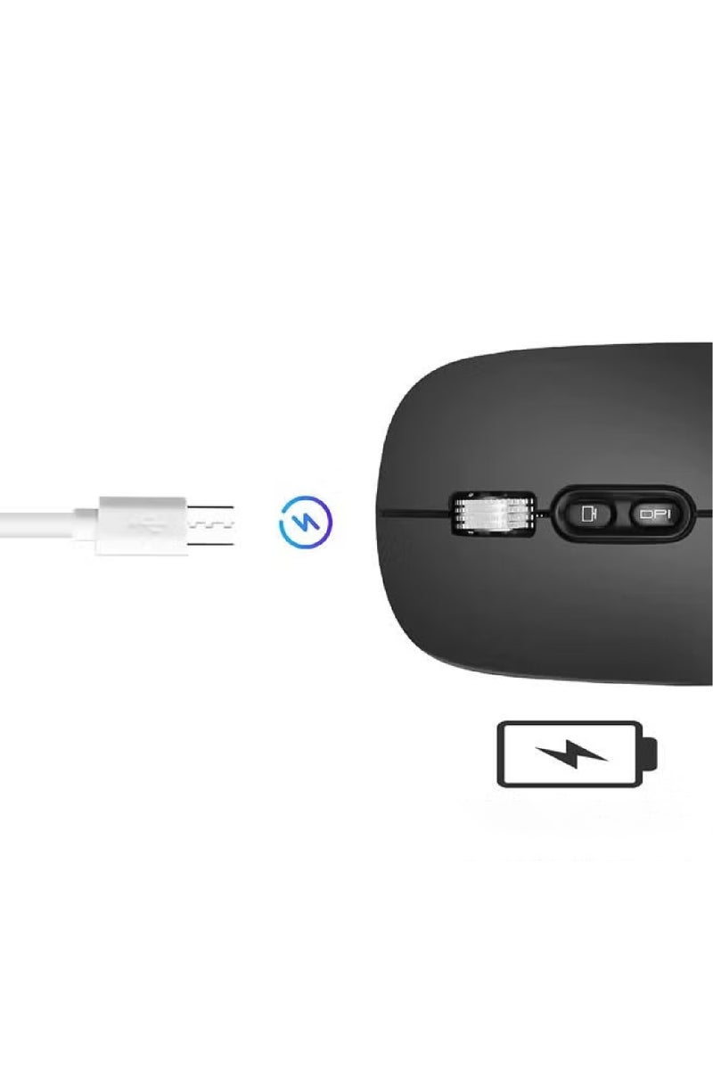 Rock Pow Wireless Mouse Bluetooth Wireless Mouse 2.4G Dual Mode Computer Mouse with USB Receiver for Laptop iPad MacOS PC Windows Android - Image 4
