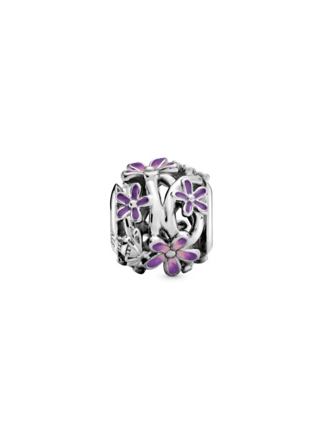 PANDORA Openwork Purple Daisy Charm