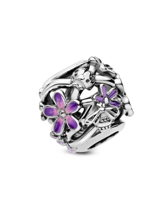 PANDORA Openwork Purple Daisy Charm